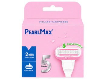 Кассеты для бритвы PearlMax с 5 лезвиями, алоэ и витамин E, 2шт