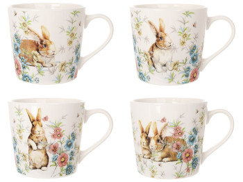 Кружка Happy Rabbit, 4 дизайна, 450мл (цена за 1шт)