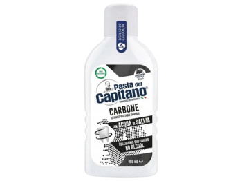 Ополіскувач для ротової порожнини Pasta del Capitano Carbone, без фтору, смак м'ята, 400мл