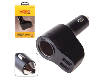Розгалужувач прикурювача Voin 1 вихід + 2USB, 2400mA, 12/24V, SC-1528С