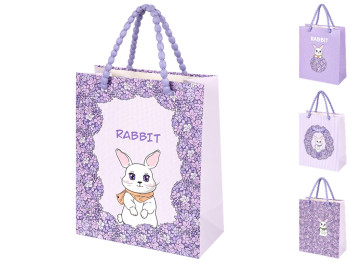 Пакет подарунковий паперовий Rabbit S, з ручками, 14,5×19,5×10 см, 4 дизайни (ціна за 1шт)