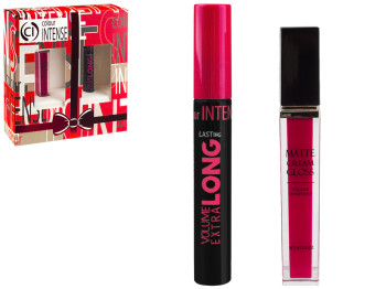 Набор подарочный Colour Intense (Тушь длина и объем 10мл+помада жидкая матирующая "Фуксия" №03 9г)