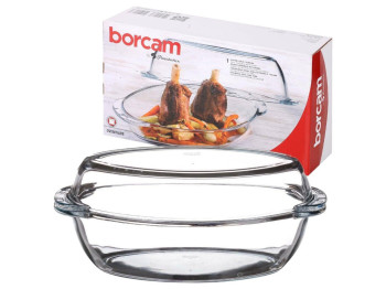 Кастрюля Pasabahce Borcam, стекло, овальная форма, с крышкой, 34 х 9.5 х 14.5 см, 1700 мл + 2500 мл
