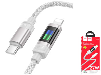 Кабель USB Hoco U126 PD27W Type-C to Lightning 1,2м Колір Сiрий