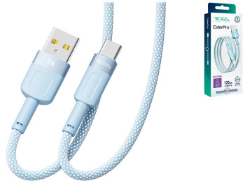 Кабель USB Ridea RC-CP43 ColorPro Type-C 3A 1,2м Колір Блакитний