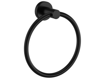 Вішалка-кільце для рушників Black, металева, кругла, 16,5×19 см