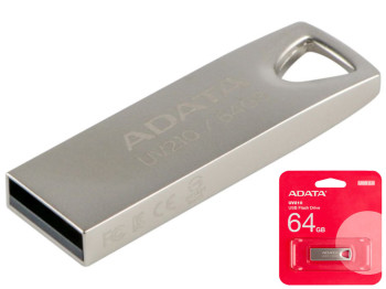 USB флеш-накопичувач A-Data AUV 210 64GB, колір срібло