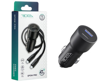 Авто зарядний пристрій Ridea RCC-47114 QPow Pro, 1USB+1USB-C, PD/QC, 47.5W, Type-C to Type-С