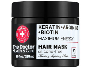 Маска для волос The Doctor Health&Care, с кератином, аргинином и биотином, 295мл