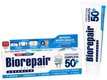 Зубная паста Biorepair Advanced Protezione Completa 50+ для комплексной защиты без фтора, 75 мл