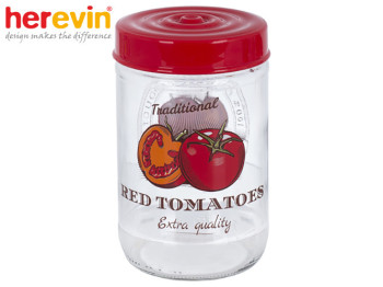 Банка скляна Herevin "Tomato" з пластиковою кришкою 660мл 57630