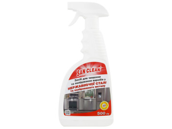 Средство для чистки кухни San Clean для полировки изделий из стали и металла, 500мл
