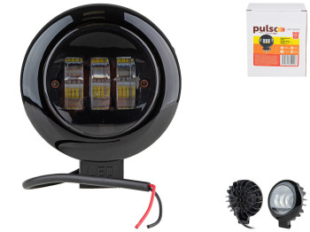 Фара робочого світла Pulso, WLP-30A BK SPOT, 3Led х 10W, 116х58х134мм, 9-36V, 30W, 6000K