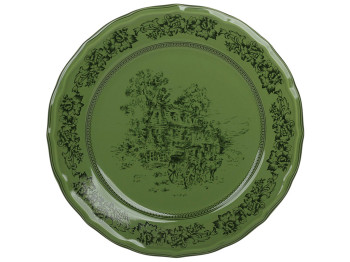 Тарілка Heritage Toile Collection, порцелянова, оливково-зелена, 27×2,5 см