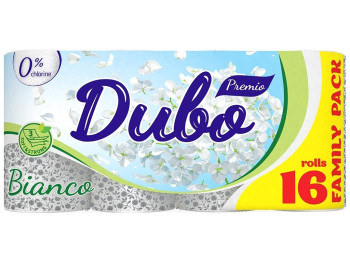 Туалетная бумага Диво Premio Bianco, СГ 15г/м, 3х слойная, белая, на гильзе (упаковка 16шт)