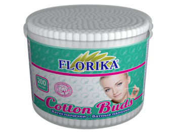 Ватні палички (пластик) Florika 200шт (у банці)
