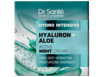 Крем для обличчя Dr. Sante Hydro Intensive, нічний, з гіалуроновою кислотою та алое, 50мл