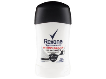 Антиперспірант-олівець Rexona Motionsense "Антибактеріальний і невидимий на чорному і білому" 40мл