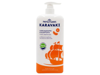 Гель для душу Karavaki календула та мандарин, вітамін е, 95% натуральних компонентів, 750 мл