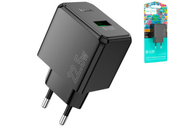 Мережевий зарядний пристрій Hoco CS17A, 1USB, 22.5Вт, 205×90×40мм, колір чорний