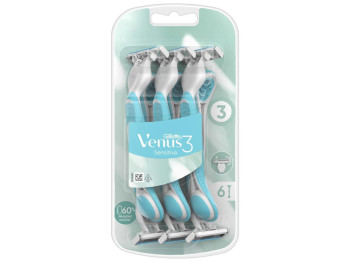 Одноразові жіночі бритви Gillette Venus 3 Sensitive для чутливої шкіри, 6шт