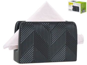 Серветниця Maestro Geometry Black, кераміка, 16х8х4см, колір чорний