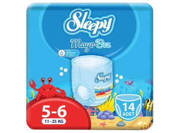 Підгузки - трусики для купання Sleepy Swimming, розмір 5 - 6 (11 - 25кг) 14шт
