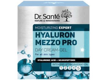 Крем-гель для обличчя Dr.Sante Hyaluron Mezzo Pro, денний, з гіалуроновою кислотою та пептидами, 50м