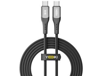 Кабель Yoki Solid, Type-C - Type-C, 60W, 2м, Черный