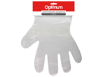 Рукавички одноразові Pro service Optimum HDPE, на планці, розмір L (ціна за 100шт)