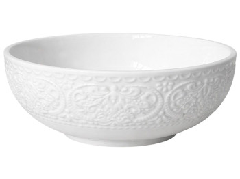 Салатник порцеляновий круглий Dentelle Blanche для подачі страв, 20,5×20,5×6,9 см