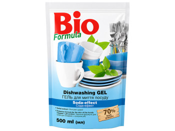 Гель для мытья посуды Bio Formula Сода эффект, с содой и глицерином, 500мл, дойпак