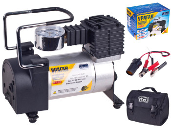Компрессор "Ураган" КА-У12040 100psi/12Amp/35л/прикур.+переходник