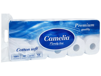 Бумага туалетная Camelia Premium, 3 слоя, 10 рулонов, 161 лист, 100% целлюлоза, цвет белый