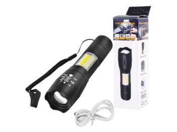 Ліхтар діодний Police BL-1831-T6+COB, zoom, вбудований акумулятор, micro USB, ремінець