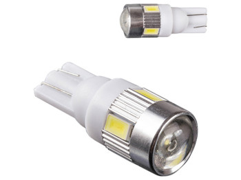 Лампа Pulso габаритна LED T10/6SMD-5630, 12v/1w, 240lm White with lens (LP-142446)