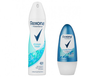 Набір антиперспірантів Rexona MotionSense Свіжість душу (Аерозоль 150мл+Кульковий 50мл)