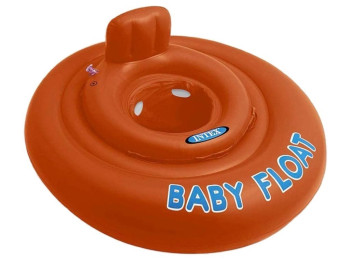 Плотик надувний Intex 56588 Baby Float, з трусиками, спинкою і чотирма камерами, вініл, 76см