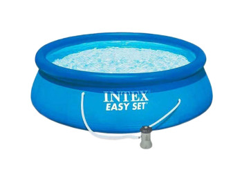 Бассейн надувной Intex 28142 Easy Set, 396×84см, с насосом, круглый, 7260л, цвет голубой