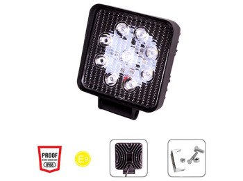 Фара робочого світла Pulso, WLP-27S1F5 FLOOD, 9Led х 3W, 10-30V, 27W, 6000K