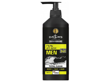 Шампунь-гель для душа мужской Dalas 3в1 Total clean 500мл