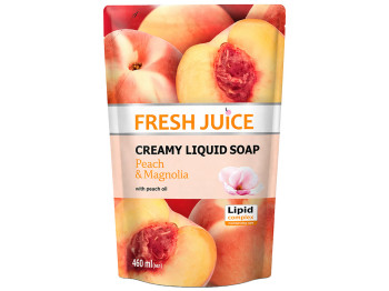 Крем-мило Fresh Juice Персик Магнолія, з персиковою олією та екстрактом магнолії, 460мл, дойпак