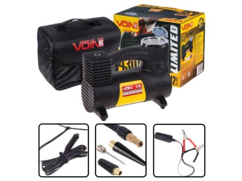 Компрессор VOIN VL-430 с прикуривателем и переходником на клеммы (150psi, 14A, 40л)