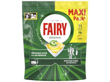 Капсулы для посудомоечных машин Fairy Original All in One, аромат лимон, 71шт