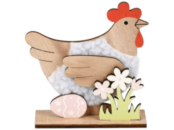 Декор пасхальный Chiken, дерево, 12,5см, цвет бежевый