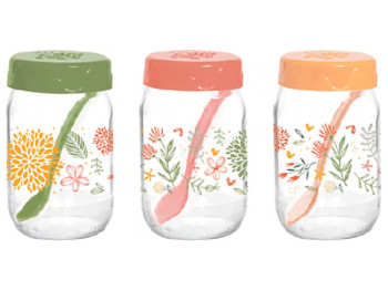 Емкость для специй Herevin Decorated Spice Jar Set MIX, с ложкой, 370мл, 8699038117143