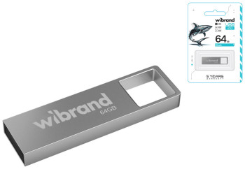 USB флеш-накопичувач Wibrand 64gb Shark Колір Срібло
