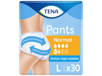 Подгузники-трусики Tena Pants Normal L, 5,5 капли, обхват 100–135 см (30 шт)