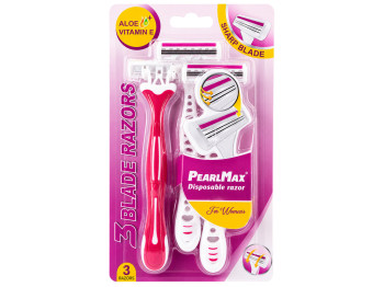 Бритви одноразові жіночі PearlMax Sharp Blade з 3 лезами, 3 шт.