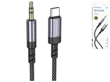 Кабель Aux Borofone BL24 Type-C, 1м, цвет серый